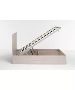 Letto matrimoniale "hi box" olmo naturale con rete e contenitore 160x190 cm